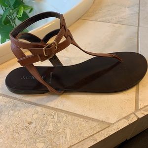 J Crew brown leather sandals